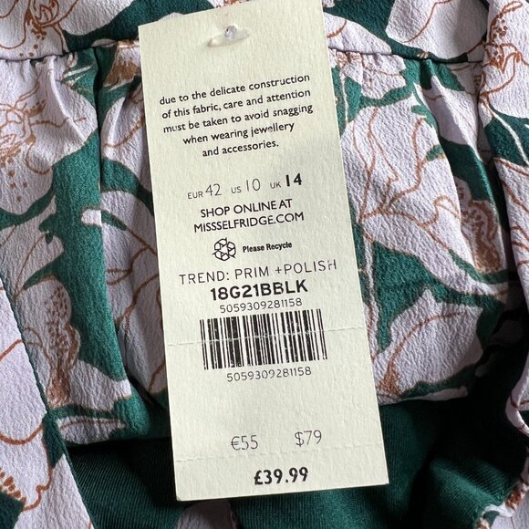 Miss Selfridge ASOS Floral Rouched Puff Sleeve Mini Dress Party Wedding Summer - Picture 8 of 9